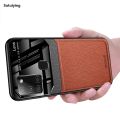Sutuiying Case For Samsung Galaxy A21S Leather Mirror Original Tempered Glass Shockproof Phone Back Cover. 