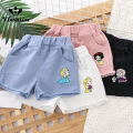 Yfashion Summer Girls Cotton Shorts Denim Princess Embroidered Breathable Shorts For 2-8 Years Old Kids. 