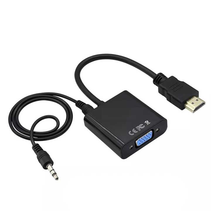 HDMI to VGA Converter Adapter with audio Cable for PC Laptop Tablet ...