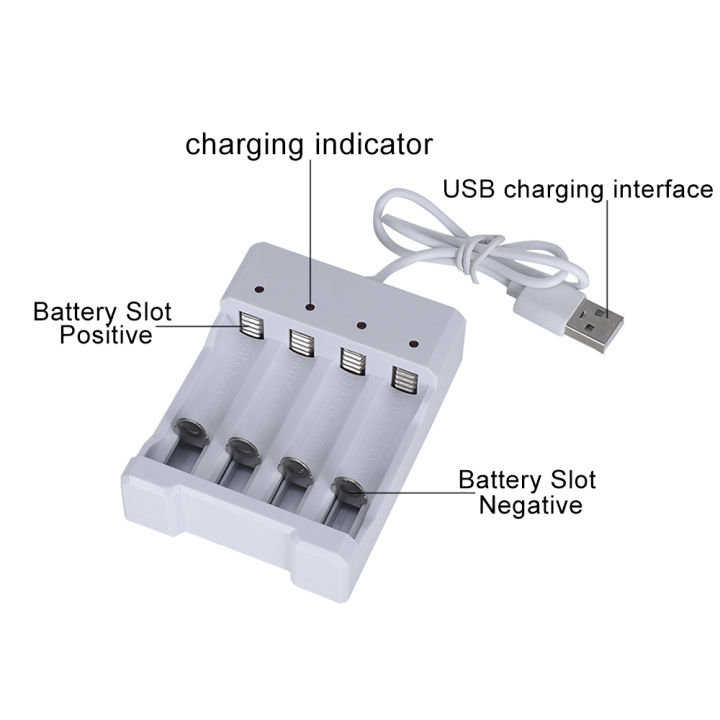 USB 18650 AAA and AA Charger 4 Slots AC 110V 220V Dual For 18650 Charging Rechargeable Lithium Charger