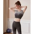 Yoga Clothes Two-Piece Suit Women's Gradient Tight Stretch Sports Top Short Sleeve Women's Hip Lifting Running Workout Outfit. 
