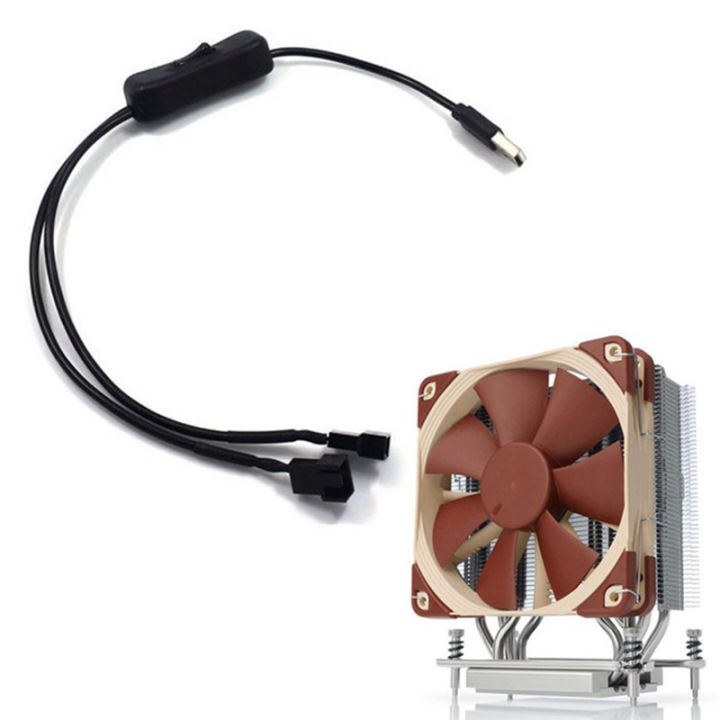 1 To 2 4 Pin USB Cable 12V To 5V Computer Case Fan Power Cable With ...