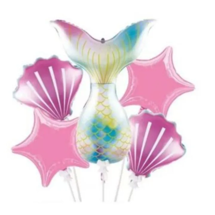 5%20Pcs%20Mermaid%20Foil%20Balloon%20Pack%20-%20Themed%20Birthday%20Party%20Balloons%20for%20Kids%20-%20Party%20Decorations%20Mermaid%20Tail%20Design%20-%20Image%202