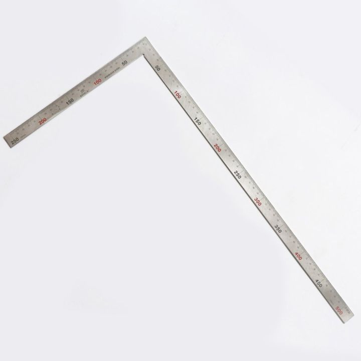 90 Square Ruler Stainless Steel 90 Degree Square Ruler L-Shaped Dual Angle Side Metric ...