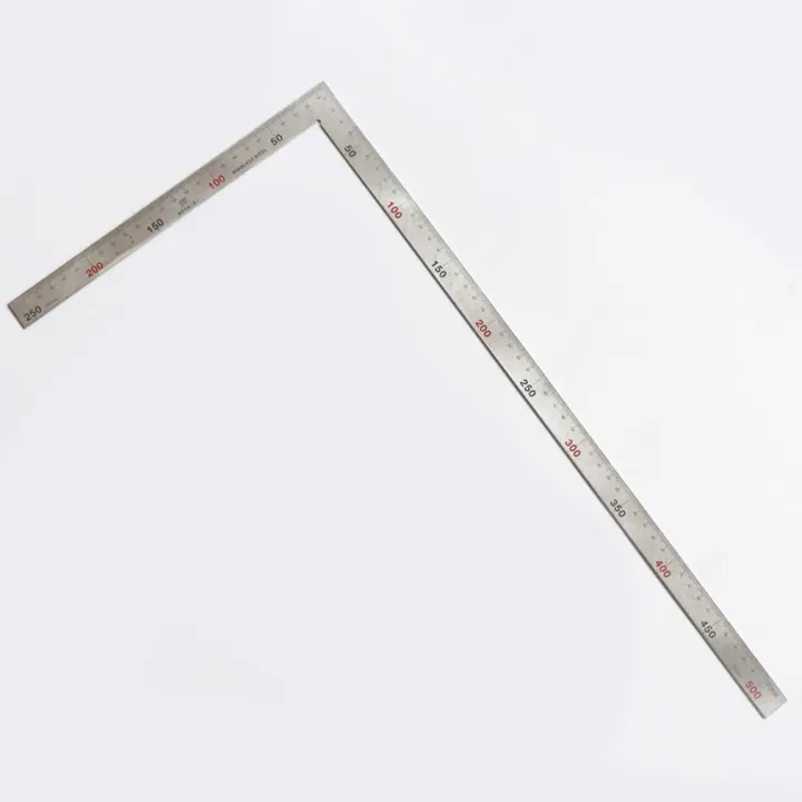 Metric Side Ruler Stainless Steel 90 Degree Square Ruler L-Shaped Dual Angle Side Metric ...