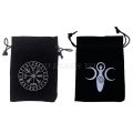 【LuxeGlow】Velvet Moon Phase Goddess Tarot Storage Bag Rune Board Game Card Drawstring Package 7"x5" Drop Shipping. 