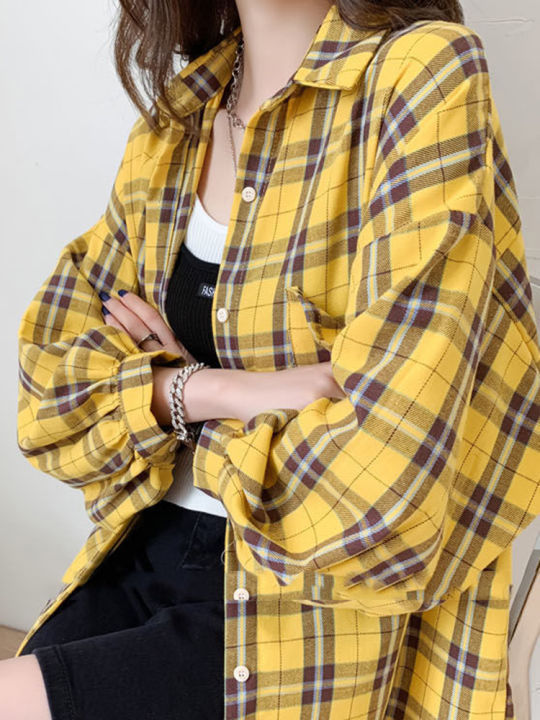 JMPRS%20Fashion%20Plaid%20Women%20Shirt%20Fashion%20Korean%20Oversize%20Tops%20Harajuku%20Daily%20All-match%20Long%20Sleeve%20Chic%20Yellow%20Shirts%20New%20-%20Image%204
