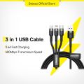 Baseus 3 In 1 USB Cable Multi Charging Cable. 