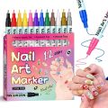Hot 12/24 Colors Nails Art Marker Pens Waterproof Quick Dry Acrylic Paint Pen Art Nail Decoration Nail Art Pens Set for Nail Decoration. 