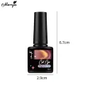 Monja 8ml Nail Art Double Light Cat Eye Magnetic Gel Glitter Nail Art Polish Soak Off UV LED Gel Varnish DIY Nail Art Tools. 