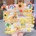 14Pcs/Set Children Girls Hairpins Set Cute Fruit Rainbow Flower Kids Headwear Baby Girl Hair Accessories for Toddler Girl Hair Clip. 