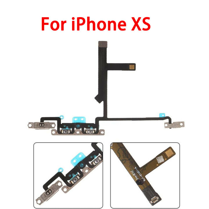 Volume%20Flex%20Replacement%20For%20iPhone%20X%20XR%20XS%20Max%20Volume%20Control%20Mute%20Button%20Switch%20Flex%20Cable%20With%20Metal%20Brackets%20-%20Image%203