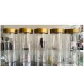 5Pcs Transparent Kitchen Spice Bottle Set ,Transparent Plastic Spice Bottle with Gold Lid ,Large Size storage bottles with gold lid / 3 Pieces set /Spice Jars/ Food Bottles / Kitchen plastic Jar /plas. 