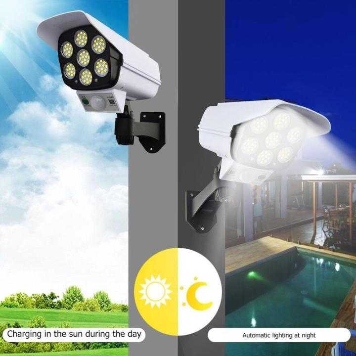 2 In1 Solar Powered Light Security Simulation Dummy Camera Solar Light Outdoor Street Spotlight Solar Lamp Garden Wall Lamp