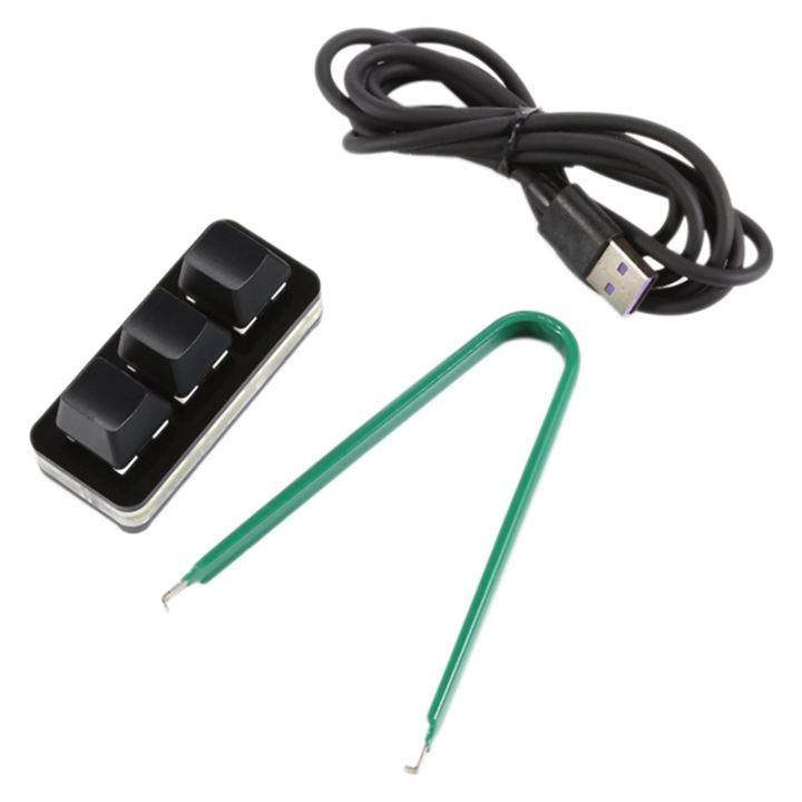 3 Keys Custom Mini Keyboard Copy Paste Cut Select All Enter Ctrl C V for Programmer Audio Game Shortcut Keyboard Black