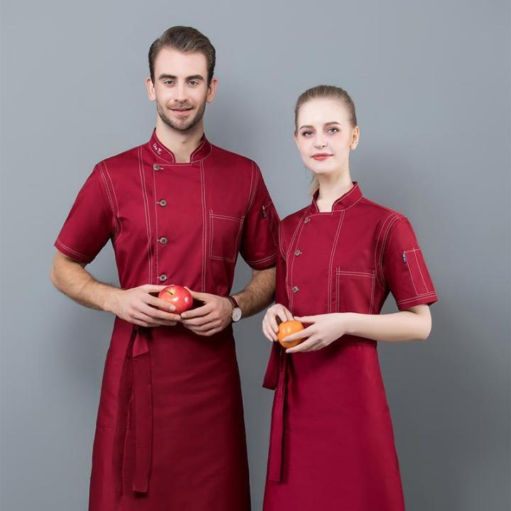 Nicholas%20Tse-Feng%20Same%20Style%20Chef%20Overalls%20Men's%20Three-Quarter%20Sleeve%20Kitchen%20Restaurant%20Western%20Food%20High-End%20Summer%20Long%20Short%20Sleeve%20Chef%20Uniform%20-%20Image%205