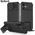 Quiberk for iPhone 12 Phone Case Slide Camera Cover Kickstand Hard Shockproof Armor Back Casing. 