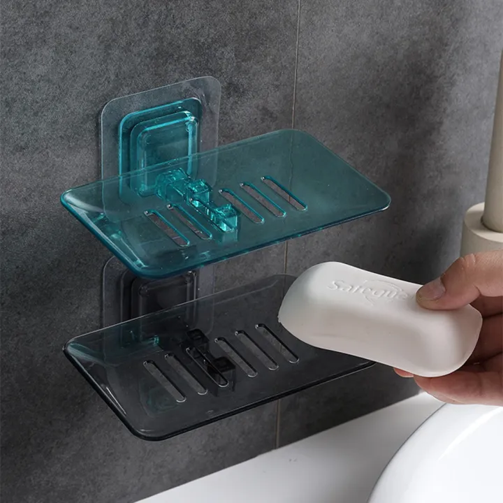 Soap%20Rack%20Wall%20Mounted%20Soap%20Holder%20Double%20Layer%20Soap%20Holder%20Soap%20Sponge%20Dish%20Bathroom%20Accessories%20-%20Image%203