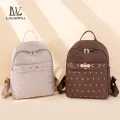 LouisWill Women’s Backpack Shoulder Bag Rivet Decoration Design Large Capacity Diamond Grid Backpack Lightweight Laptop Backpack Casual Zipper Packs Waterproof For Girls Teens Women’ Fashion Travel Study. 