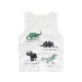 2023 Children Summer Cartoon T-shirt Boy Girl Cotton Sports Vest Dinosaur Shark Print Camisole Kids Casual Vests Outfits 2-10Y. 