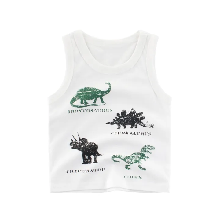 2023%20Children%20Summer%20Cartoon%20T-shirt%20Boy%20Girl%20Cotton%20Sports%20Vest%20Dinosaur%20Shark%20Print%20Camisole%20Kids%20Casual%20Vests%20Outfits%202-10Y%20-%20Image%202