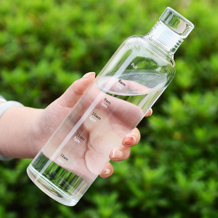 Water Cup Sport Water Bottle With Time Scale Couple Plastic Portable Water Container Anti-Drop Outdoor Water Bottle