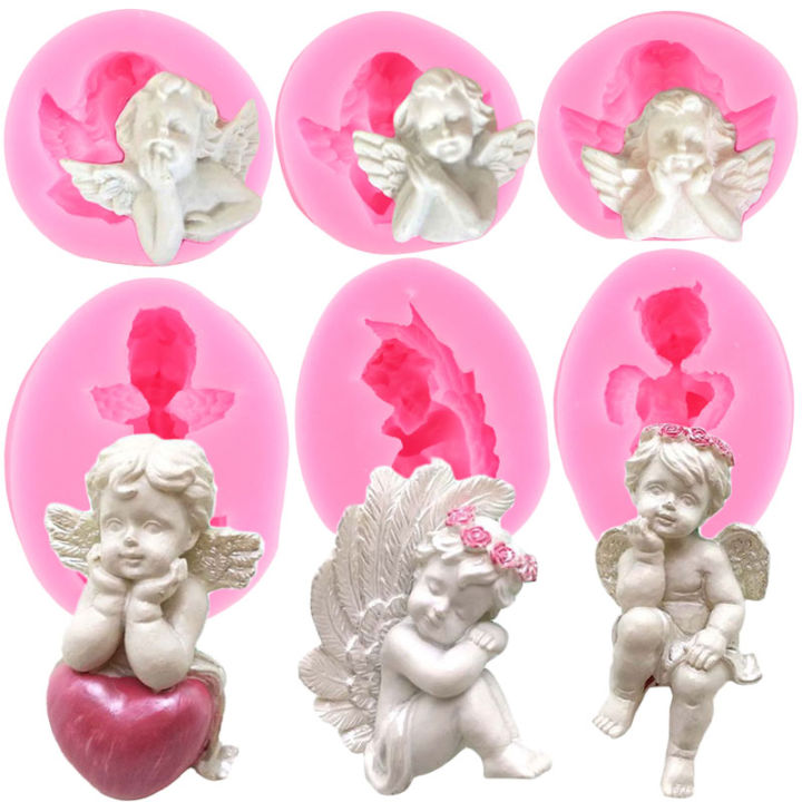3d Cupid Angel Silicone Molds Diy Baby Chocolate Fondant Mold Cake Decorating Tools Cupcake Per Candy Clay Resin Moulds