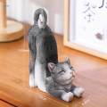 Cat Figurine Phone Resin Kitten Statue Desktop Ornament for Office Tabletop Bedroom. 