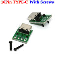 Type-C Female Test Board Usb 3.1 Board 16p To 2.54mm Dip 4pin Connector Socket High Current Power Adapter Module With Screws. 