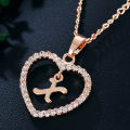 Wedding Necklace Extension Chain Name Initials Charm Necklace. 