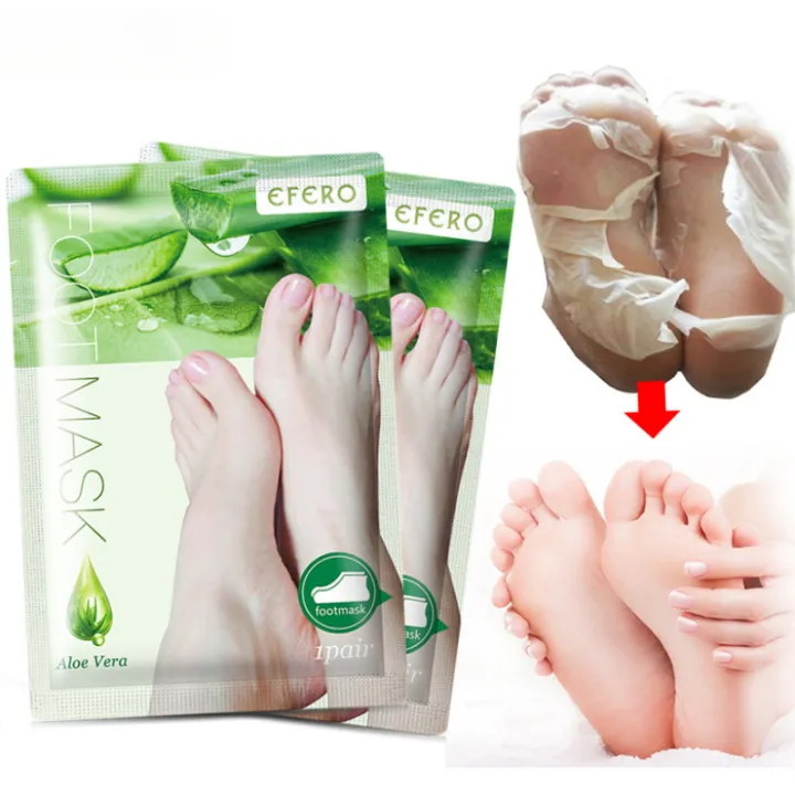 1Pair Aloe Vera Foot Mask Peeling for Legs Feet Mask Scrub Exfoliating Socks for Pedicure Anti Crack Heel Remove Skin Foot Patch