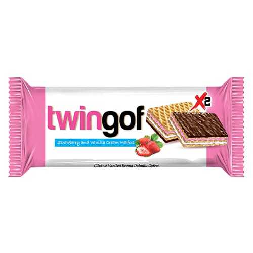 Twingof Wafer Filled With Strawberry & Vanilla Cream 40g