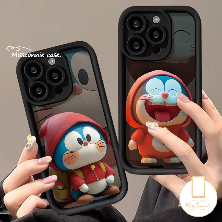 Cartoon%20Cute%203D%20Red%20Clothes%20Backpack%20Happy%20Doraemon%20Case%20For%20Infinix%20Smart%208%207%20Hot%2030i%2030%20Play%20Tecno%20Spark%20Go%202024%2010C%2010%20Go%202023%20Camon%2020%20Pro%20Note%2012%20G96%2030%20Pro%20Couples%20Angel%20Eyes%20Soft%20Cover%20-%20Image%204