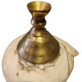 Sri Lankan Traditional Hakgediya Blowing Conch Shell with Brass Mouthpiece | Hakgediya (හක්ගෙඩිය) Large Sea Mollusk Shell Trumpet | Cultural Instrument for Festivals, Weddings & Auspicious Ceremonies | Traditional Blowing Conch Shell. 