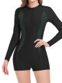 Surfing Long Sleeve Swimsuit 2023 Women Slim Swimwear Female Zipper One Piece Rash Guard Diving Clothes Bathing Swimming Suit. 