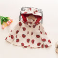 Tomato Print Infant Hooded Jacket Spring And Autumn New Girls' Baby Long Sleeve Zipper Coat Versatile Girl Children'S Clothing Suitable For 0-3 Years Old. 
