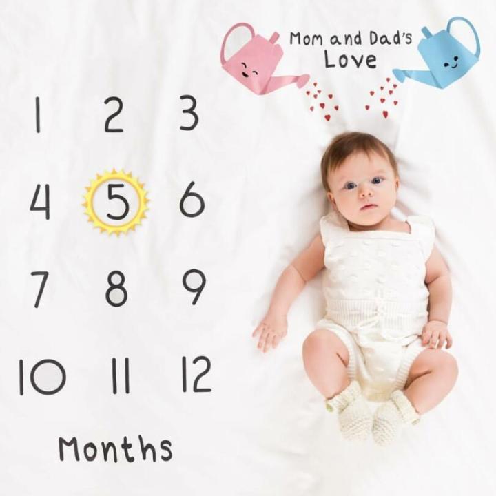 Pattern Infant Baby Milestone Photo Props Background Play Mats Backdrop Cloth Calendar Photo Accessories Nordic