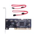 4 Ports PCI SATA Raid Controller Internal Expansion Card with Two Sata Cables, for Desktop PC,Support SATA Hard Drive. 