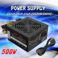 500W PC Power Supply PSU PFC SATA Tools DIY ATX 24-PIN Silent Fan Computer 500 Watt 14cm. 