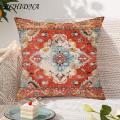Retro Pillowcase with Invisible Zipper Boho Style Pillowcase Soft Cushion Cover for Couch Sofa Bed Southeast Asian Buyers' Favorite. 
