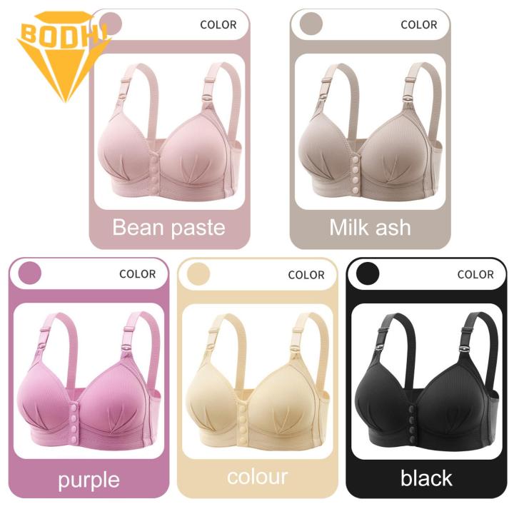 Comfortable%20Nylon%20Bra%20Comfortable%20Plus%20Size%20Bra%20with%20Front%20Button%20Closure%20Adjustable%20Straps%20No%20Wire%20Support%20Soft%20Elastic%20Material%20Perfect%20for%20Southeast%20Asian%20Women%20Breathable%20Bra%20-%20Image%202