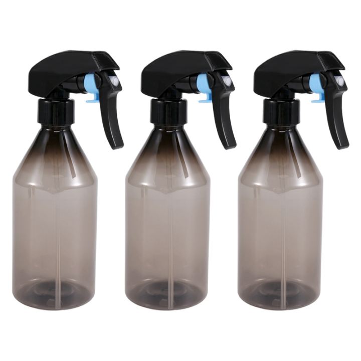 OUMERY Plastic Bottles for Cleaning Solutions,10OZ Reusable Empty Container with Black Trigger Sprayer, 3Pack