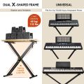 Adjustable Keyboard Stand Double Braced X Style Digital Piano Stand with Locking Straps for 61 76 88 Keys with Pull Lock - Organ Stand piano stand. 