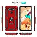 Lereach For LG K51 / Q51 Mobile Phone Case TUP+PC Hard Ring Car Ring Bracket Shockproof Back Cover. 