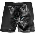 Animal cat 3D print Board Shorts Trunks Summer New Quick Dry Beach Swiming Shorts Men Hip Hop Short Pants Beach clothes. 