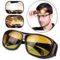 HD vision Glasses Night vision glass  set Night Vision Driving Glass Bike Riding Glass - 2 pcs   Night Sight Night Driving Over Glasses UV Wind Protection Driving, Headlight Glasses with Glare cut Technology. 