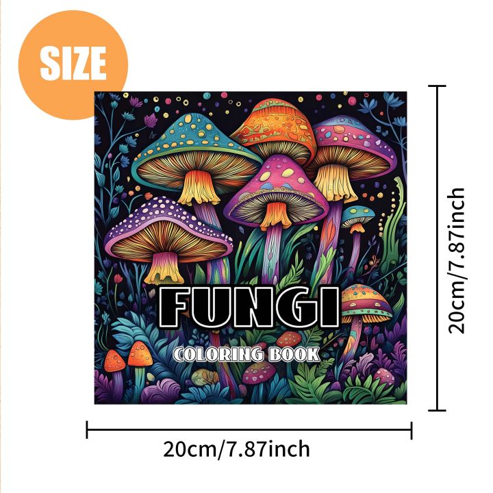 Fungi%20Coloring%20Book%2024%20Page%20Books%20Gift%20For%20Birthday%20Party%20Relieve%20Stress%20Kill%20Time%20Graffiti%20Painting%20Drawing%20Art%20-%20Image%206