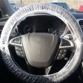 100Pcs Universal Disposable Plastic Steering Wheel Cover Elastic Trim Disposable Truck Car Steering Wheel Covers Films. 