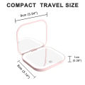 Compact Small Mini Gift Vanity Table Folding Led Lights Portable Hand Held Pocket Makeup Mirror 2X magnifying. 