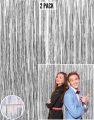Silver Foil Fringe Curtain Backdrop ( 6.6 ft X 3 ft) - Photo Booth Backdrop Curtain for Parties - Tinsel Curtain Fringe Backdrop Party Decorations for Birthday, Wedding or Bachelorette Party - 2 Pcs. 